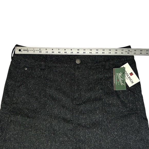 WOOLRICH Woodlyn Mini Skirt sz 16 Onyx Gray Wool Blend Pockets Fall Winter 5063 - Picture 5 of 11